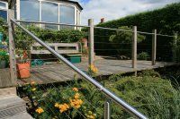 Decking Handrail/Balustrade with Stainless Steel Wire Infill